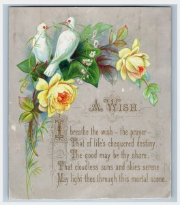 1880s Victorian Card Margaret Poem By Baron Wilson Playwright Poet #6C