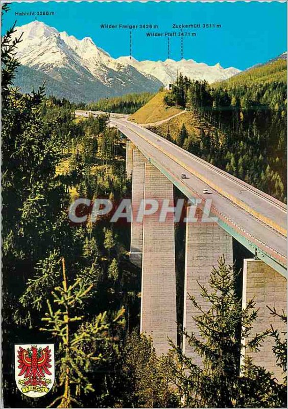 Postcard Modern Europe Bridge (austostrade of Brenner) close to Innsbruck alo...