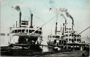 'St. Paul' & 'Silver Crescent' Steamships  Davenport IA Iowa c1909 Postcard F22