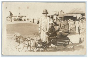c1910's Family Carnival Fair Carriage England UK RPPC Photo Antique Postcard