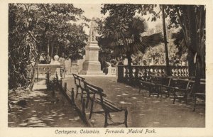 colombia, CARTAGENA, Fernando Madrid Park (1920s) Postcard