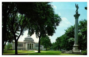 Postcard LIBRARY SCENE Kenosha Wisconsin WI AU0327