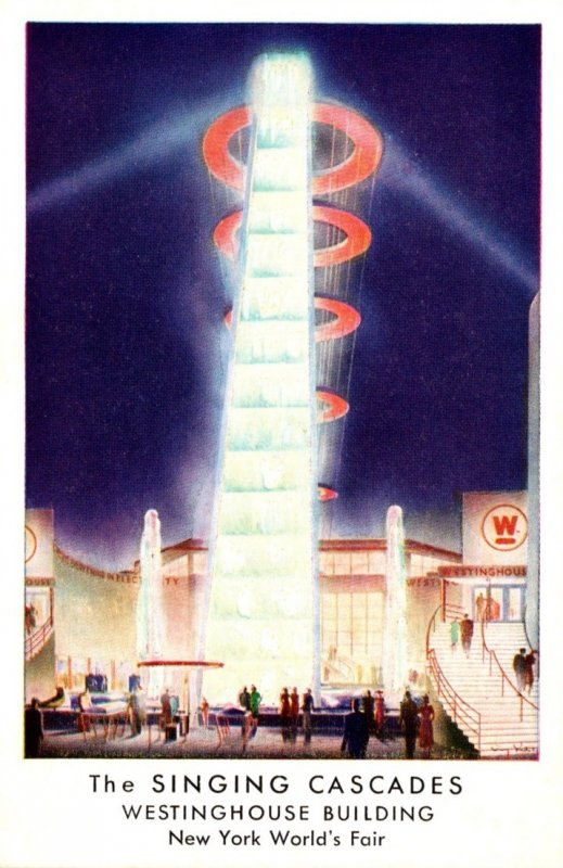 New York World's Fair 1939 The Singing Cascades Westinghouse Building