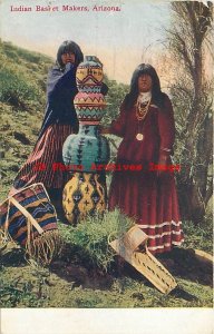 Native American Indians, Women Making Beautiful Baskets, HH McNeil