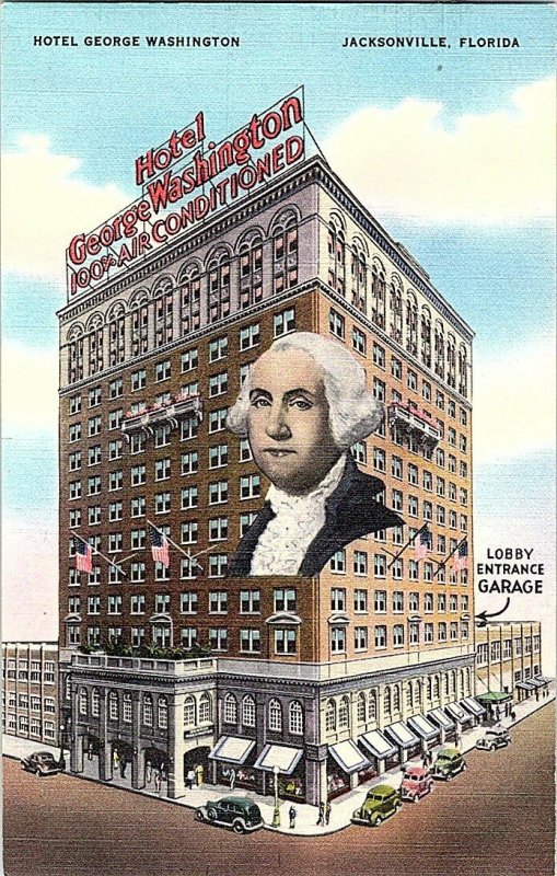 Hotel George Washington Jacksonville Florida Vintage Postcard Standard View Card 