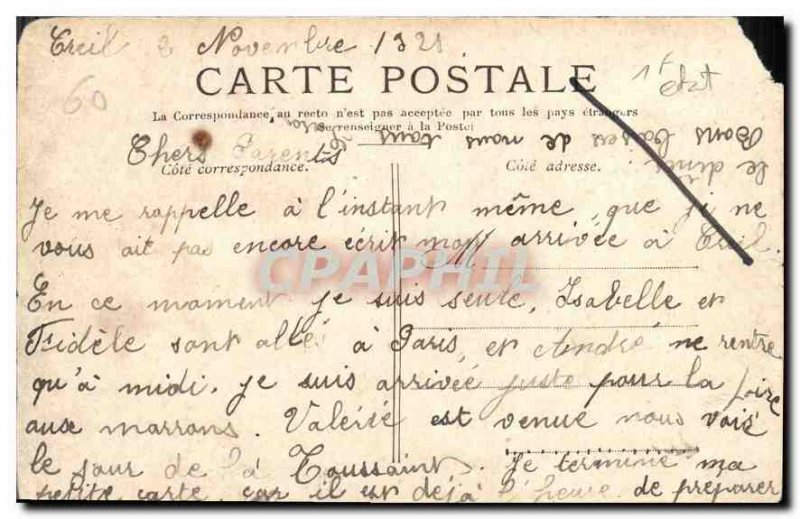 Postcard Old Cavee Creil Senlis