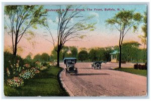 c1910's Boulevard & Band Stand Front 1917 Buffalo New York NY Vintage Postcard 