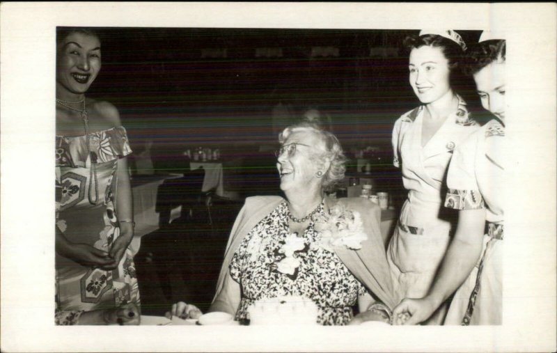 Honolulu HI Moana Under the Banyon Tree Interior Farewell Party RPPC Postcard