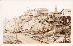 Flin Flon Manitoba Hill Street Unused Real Photo Postcard H34 *as is