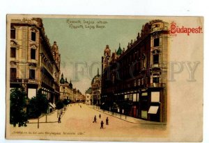 497181 Hungary Budapest Kossuth Lajos street Vintage early lithographic postcard