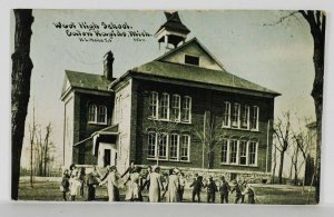 Eaton Rapids Mich West High School Children 1910 to Corning NY Postcard R19