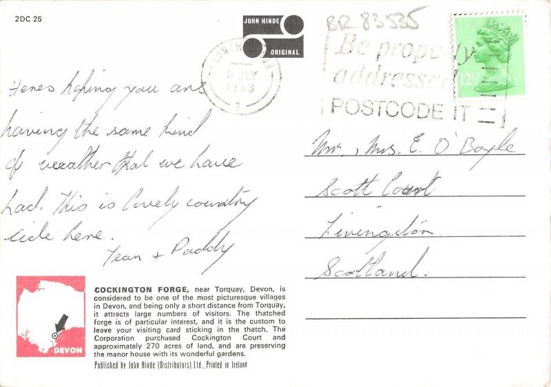 BR83535 cockington forge near torquay devon chariot  uk