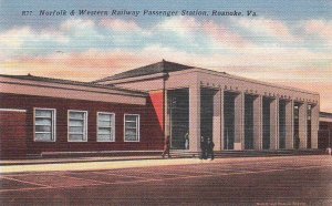 Postcard Norfolk Western Railway Station Roanoke VA