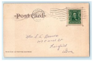 1908 Coeur D' Alene Park Fountain Spokane Washington WA Posted Antique Postcard