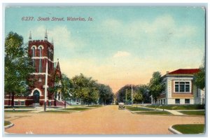 c1910 South Street Exterior Building Waterloo Iowa IA Vintage Antique Postcard