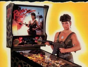 Raven Lady Rambo Pinball Art Print FLYER Original NOS 1986 Vintage Retro Artwork