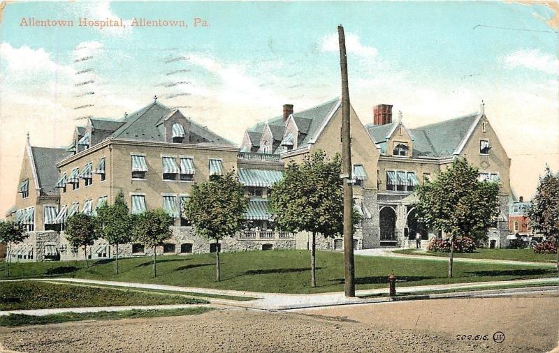 Allentown Pennsylvania~Allentown Hospital~Corner Sidewalks~Dirt Road~1907 