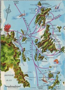 Maps Postcard - Map of The Great Barrier Reef,North Queensland,Australia RR23505