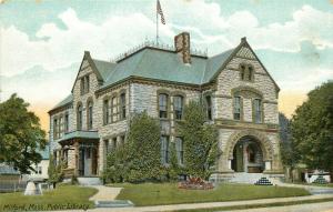 c1907 Printed Postcard; Public Library, Milford MA Worcester County unposted