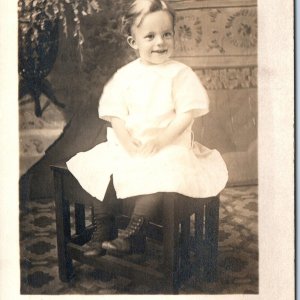 c1910s Handsome Smiling Little Boy Dress RPPC Real Photo PC Grandma Dying A140