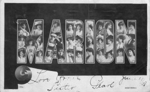 1905 large letters multi head women Marion Rotary Photographic Postcard 21-9898