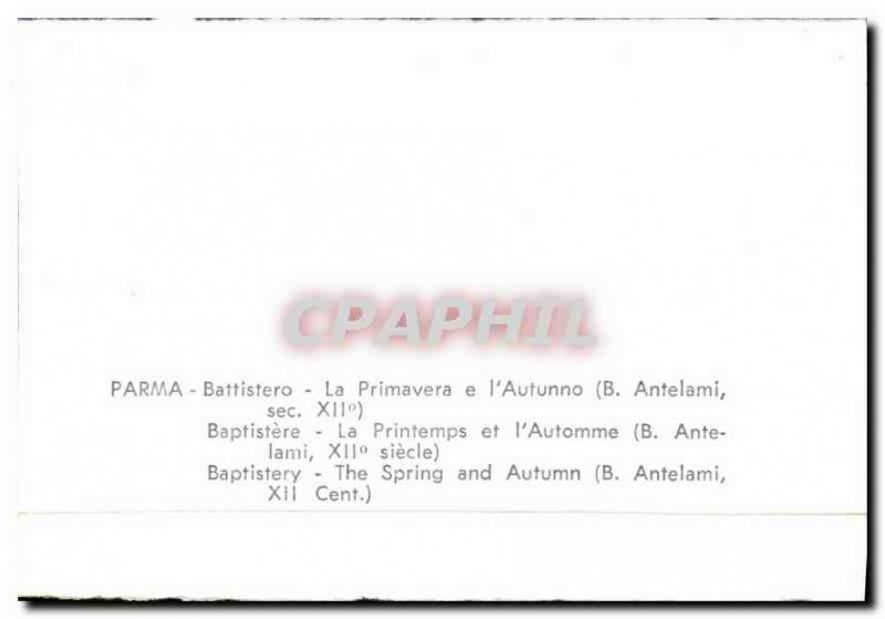 Old Postcard Parma Baptistery The Spring and Automme