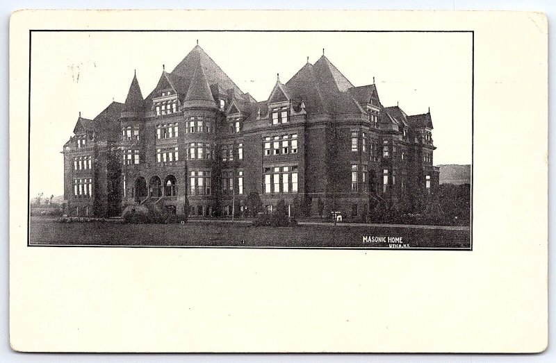 Masonic Home Utica New York NY Historical Building Landmarks Postcard