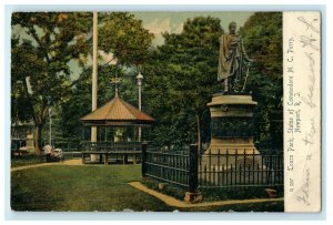 1905 Touro Park, Statue of Commodore Perry, Newport Rhode Island RI Postcard 