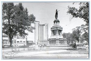 1950 Cuauhtemoc Monument Statue Pemex Mexico City Mexico RPPC Photo Postcard 