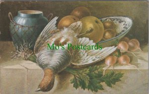 Food & Drink Art Postcard - Game Bird and Vegetables Used not postally RS34296