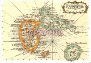 Postcard Modern Map of Isle La Guadeloupe