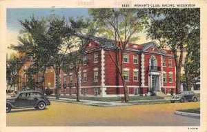 Woman's Club Racine Wisconsin 1939 linen postcard