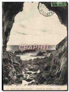 Old Postcard From Pouliguen Approx Caves Korigans