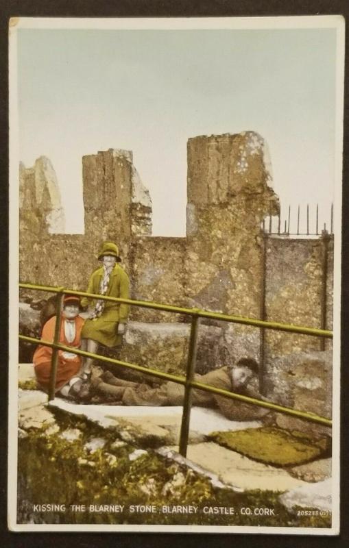 Mint Vintage Ireland Kissing Blarney Stone County Cork Real Picture Postcard 