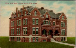 Sioux City Iowa Boys and Girls Home 1913 Warman MN to Johnstown NE Postcard X7