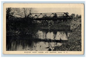 c1910's Eleven Mile Creek And Bridge Alden New York NY Posted Antique Postcard