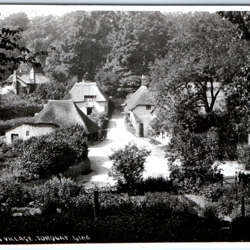c1940s Torquay, Devon, England RPPC Cockington Village Houses Real Photo A132