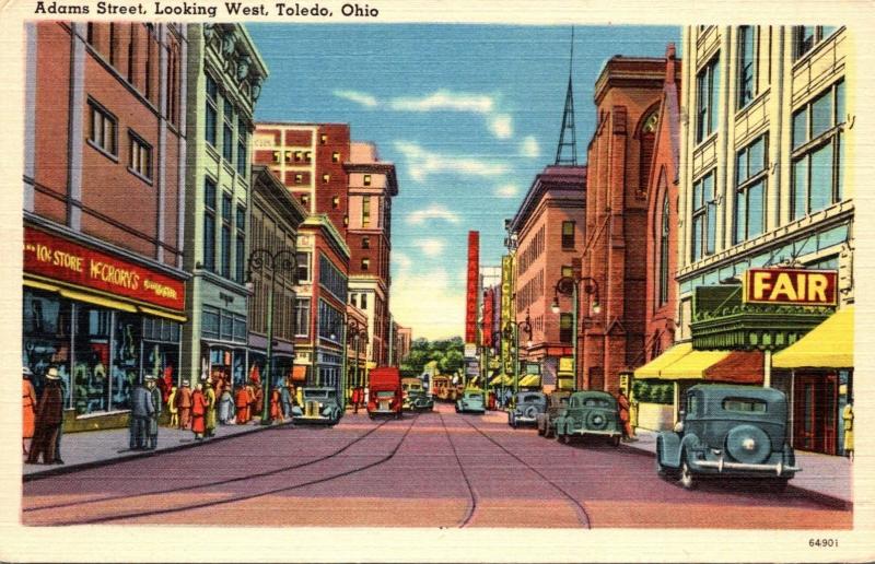 Ohio Toledo Adams Street Looking West