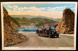 Vintage Postcard 1912 Sightseeing Coach, Avalon, Catalina Island, California CA