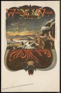 Germany ca1900 Winter Solstice Sonnwendfeier Pagan Card Schererverlag 94729