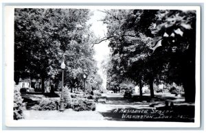 Washington Kalona Iowa IA Postcard RPPC Photo Residence Street Car 1954 Vintage