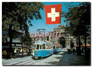 Postcard Modern Zuerich Bahnhofstrasse und Hauptbahnhof