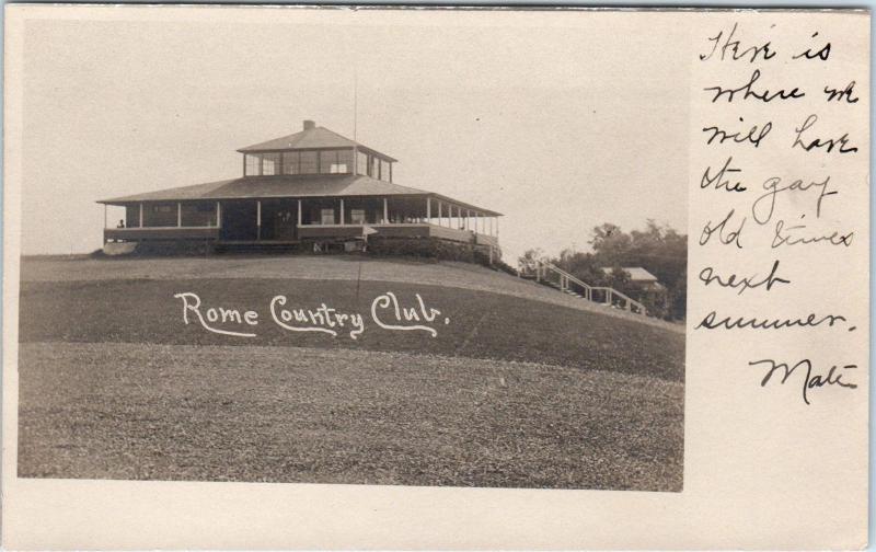 RPPC  ROME, NY New York?   ROME COUNTRY CLUB  c1900s GOLF  Postcard