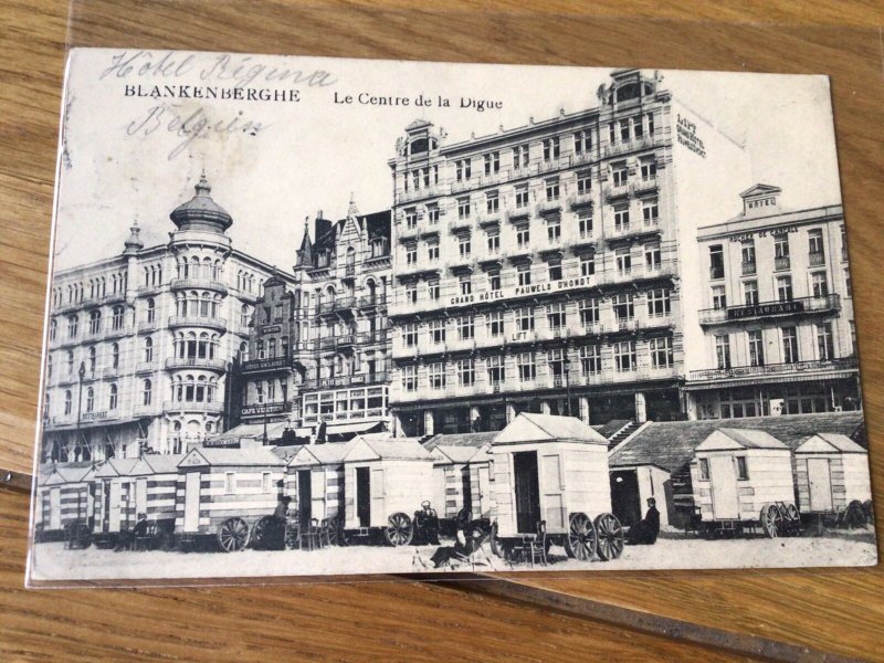 Hotel Regina Blankenberghe 1914  Vintage Postcard Ref 56605 