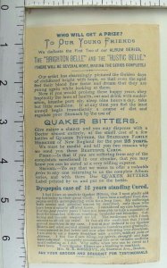 1880's New England Quaker Bitters Quack Medicine Cherub Victorian Trade Card P55