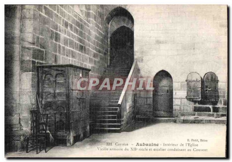 Postcard Old Correze Aubazine Interior of I Church Old cupboard twelfth centu...