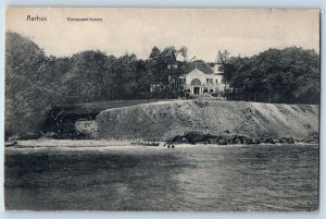 Aarhus Midtjylland Denmark Postcard Pavillon at Varna Near River c1910
