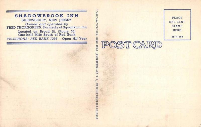 Shrewsbury New Jersey Shadowbrook Inn Multiview Antique Postcard K88508