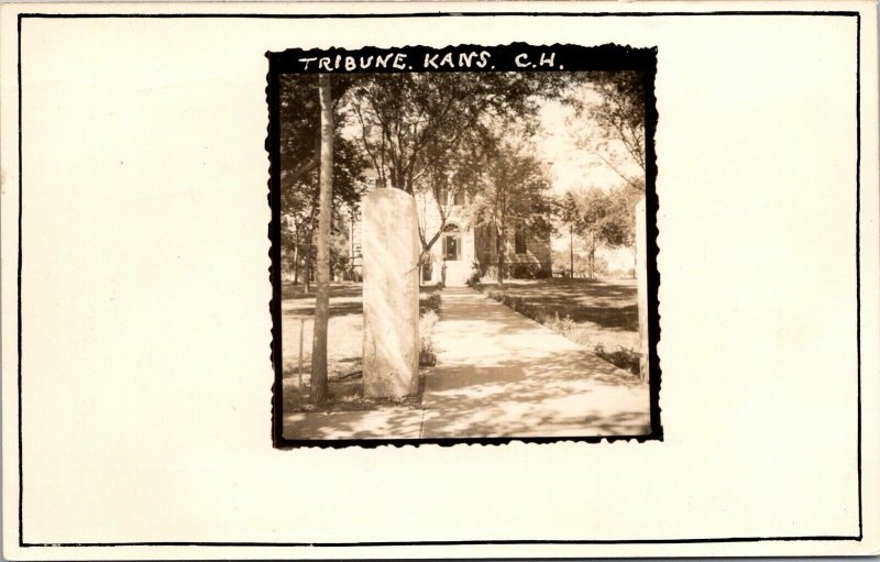 Real Photo Postcard Greeley County Courthouse in Tribune, Kansas~133219 