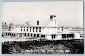 Yokohama Japan Postcard Nasugbu Beach Chapel Center c1950's RPPC Photo